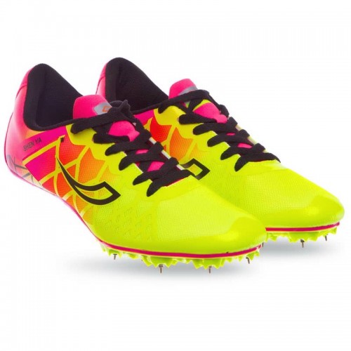 Шиповки бігові Shenya розмір 45 (27,5см), салатовий-рожевий, код: 1808-3_45LGP Шиповки бігові Shenya розмір 45 (27,5см), салатовий-рожевий, код: 1808-3_45LGP