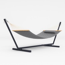 Стійка для гамака 50х50 + Двомісний гамак з планками WCG Soft XXL 2000x1400 мм, сірий, код: W-5050H05-4-IF