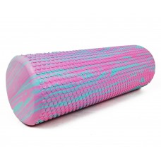 Масажний ролик EasyFit Foam Roller 45 см двокольоровий рожевий-м'ятний, код: EF-2031-P-EF