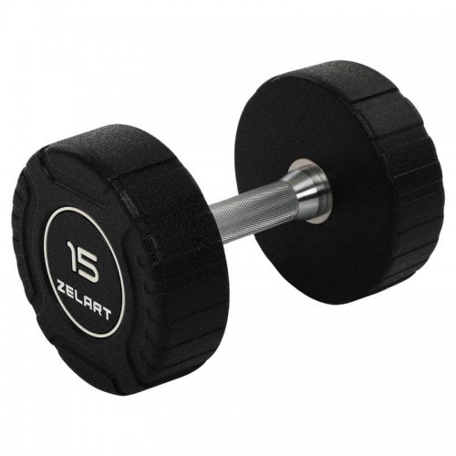 Гантель цільна професійна CPU покриття Zelart 1х15кг, чорний, код: TA-3111-15