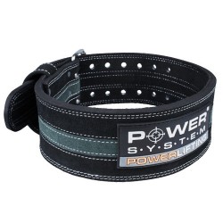 Пояс шкіряний для пауерліфтингу Power System PowerLifting Line XL, чорний-сірий, код: PS-3800_XL_Black_Grey