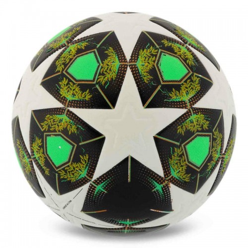 М"яч футбольний Stars PU №5, білий-чорний, код: FB-7587_BK