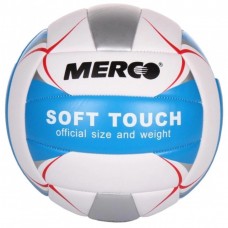 М"яч волейбольний Merco Soft Touch, розмір 5, білий-сірий-блакитний, код: 8591792369311
