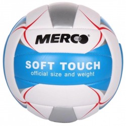 М"яч волейбольний Merco Soft Touch, розмір 5, білий-сірий-блакитний, код: 8591792369311