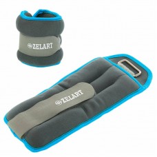 Обважнювачі-манжети для рук і ніг Zelart 2х1 кг, сірий-блакитний, код: FI-5733-2_N