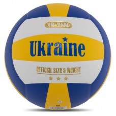 М"яч волейбольний PlayGame Ukraine №5 клеєний, жовтий-білий-синій, код: VB-7600_YWBL