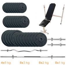 Лава для жиму з набором штанг + гантелі металеві Newt Gym Set-SKHW Home 84 кг, код: NE-M-SKHW-SET-79