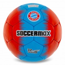 М"яч футбольний Soccermax Bayern №5 PU, червоний-блакитний, код: FB-0047-820-S52