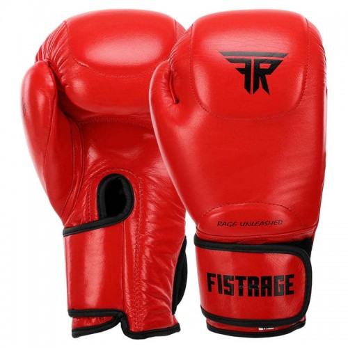Боксерські рукавиці шкіряні Fistrage 10oz, червоний, код: VL-4295_10R