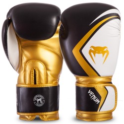 Рукавички боксерські шкіряні Venum Contender 2.0 10 унцій, чорний-білий-золотий, код: Venum-03540_10Y-S52