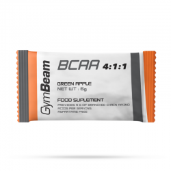 Пробник амінокислоти GymBeam BCAA 4:1:1 у формі порошку 6г, зелене яблуко, код: 8588007570761