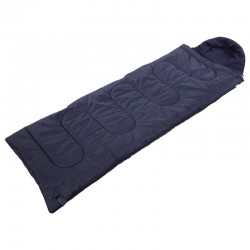 Спальний мішок ковдра Camping з капюшоном темно-синій, код: SY-4733-L_DBL
