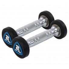 Гантелі цільні професійні з поліуретановим покриттям LiveUp 2х2кг, чорний-синій, код: LP8075-2