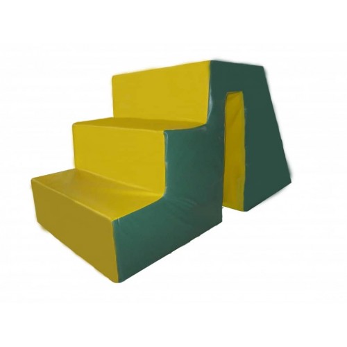 Гірка-сходинки Tia-Sport шкірозамінник, 1300х600х600 мм, жовто-зелений, код: sm-0015-1