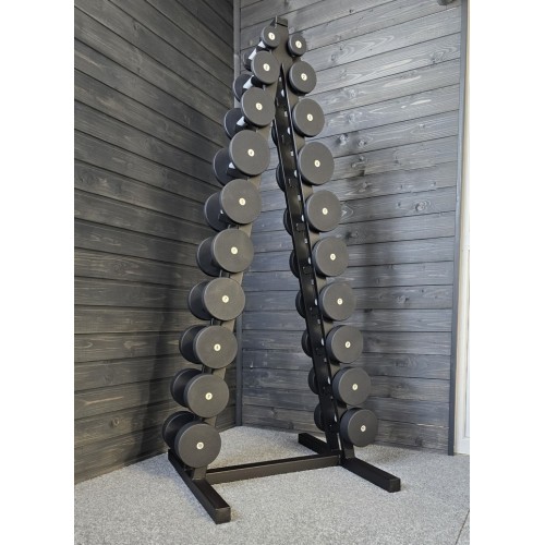 Гантельний ряд RN-Sport Black 1-10 кг зі стійкою, код: RNmar-110