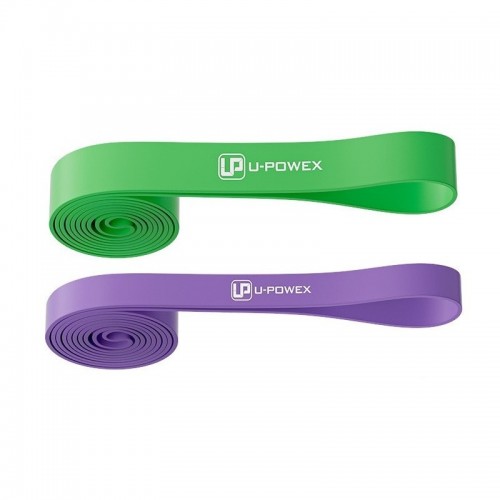 Резинові петлі для тренувань U-Powex Power Band (16-57кг), набір 2шт. Фіолетовий-зелений, код: UP_1072_2in_P/G