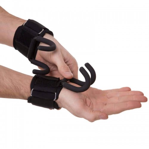 Гаки для підтягування і тяги на зап'ястя Zelart 2шт, чорний, код: SB-167060-S52