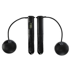 Скакалка бездротова з кулями та лічильником FitGo ø6см, чорний, код: FI-0781-S52 Скакалка бездротова з кулями та лічильником FitGo ø6см, чорний, код: FI-0781-S52