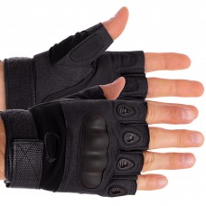 Тактичні рукавички з відкритими пальцями та посиленим протектором Oakley L чорний, код: BC-4624_LBK