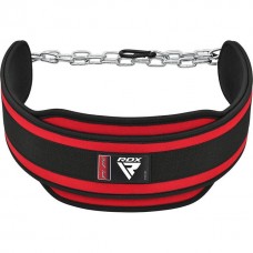 Пояс для обтяжень неопреновий з ланцюгом RDX Pro Dipping Belt 2 Layer Red, код: WDB-T7R