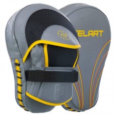 Лапа вигнута для боксу та єдиноборств Zelart 190x50x260 мм, 2шт, сірий-жовтий, код: BO-3875_GR