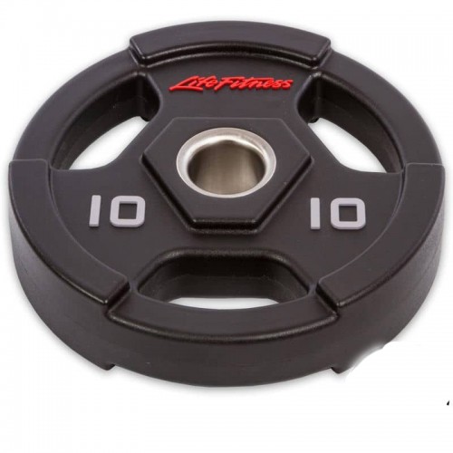 Диски поліуретанові Life Fitness з хватом і металевою втулкою 10кг (d-51мм), код: SC-80154-10-S52