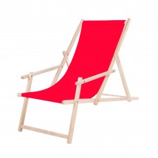 Шезлонг (крісло-лежак) дерев"яний Springos для пляжу, тераси та саду, код: DC0003 RED