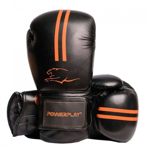 Боксерські рукавиці PowerPlay чорно-помаранчевий, 8 унцій, код: PP_3016_8oz_Black/Orange