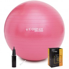 М"яч для фітнесу (фітбол) Cornix 55 см Anti-Burst Pink, код: XR-0017