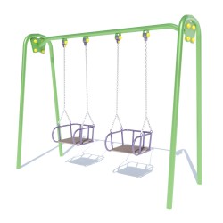 Гойдалка подвійна велика на ланцюгах Miros 2480х970х2060 мм, код: DIO312.3 Гойдалка подвійна велика на ланцюгах Miros 2480х970х2060 мм, код: DIO312.3