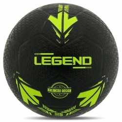 М"яч гумовий для вуличного футболу Legend №5, чорний-салатовий, код: STR34681_LG