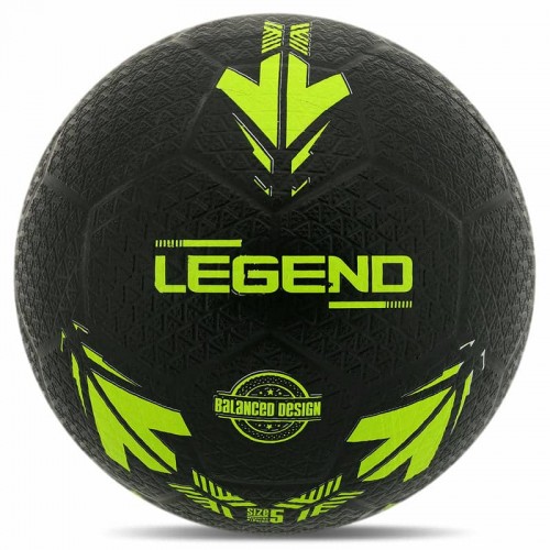 М"яч гумовий для вуличного футболу Legend №5, чорний-салатовий, код: STR34681_LG