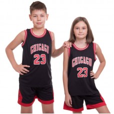 Форма баскетбольна дитяча NBA клуб Chicago Bulls 23 23 2XL (12 років), 150-160см, чорний-червоний, код: 5351_2XLBKR