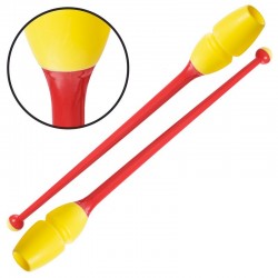 Булави для художньої гімнастики FitGo 350 мм, червоний-жовтий, код: C-0964_RY