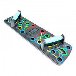 Упори для віджимань на дошці з роміткою для хвату та гачками для еспандерів SNS FW-18G 630x175x20 мм, код: 17065-SNS