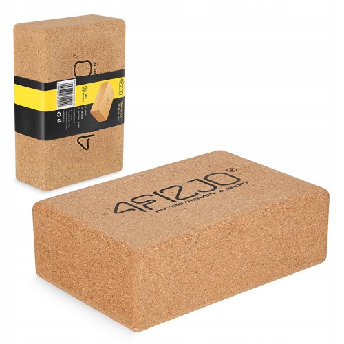 Блок для йоги 4Fizjo з пробкового дерева, 220x150x72 мм, коричневий, код: P-5907739312990