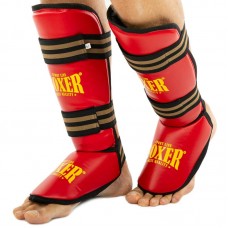 Захист гомілки та стопи для єдиноборств Boxer New, розмір XL, червоний, код: 2004-4-N_XLR