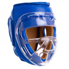 Шолом для єдиноборств Venum ELS шкіряний з прозорою маскою XL, синій, код: MA-1427_XLBL