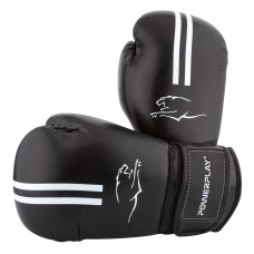 Боксерські рукавиці PowerPlay чорний-білий, 10 унцій, код: PP_3016_10oz_Black/White