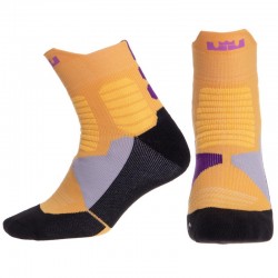 Шкарпетки спортивні для баскетболу PlayGame, розмір 40-45, жовтий-чорний-фіолетовий, код: DML7501_YBKV