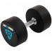 Гантелі цільні професійні з поліуретановим покриттям LiveUp 2х32 кг, чорний-синій, код: LP8000-32