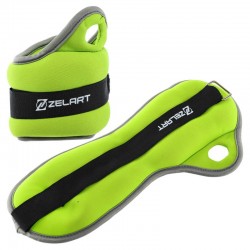 Обважнювачі-манжети для рук Zelart 2x1 кг, салатовий-сірий, код: FI-1965-2_LG