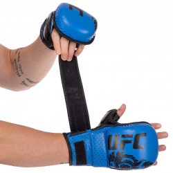 Рукавички гібридні для єдиноборств ММА UFC True ThaiI M, синій, код: BO-0487_MBL