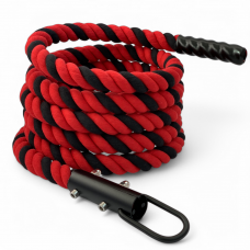 Канат для лазіння Orlins CrossFit х/б 9 м, діаметр 40 мм з кронштейном, червоно-чорний, код: RO-144