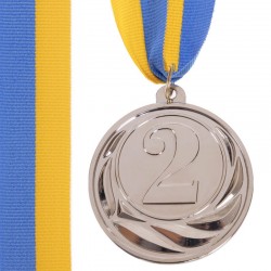 Медаль спортивна зі стрічкою SP-Sport Fame срібло, код: C-3174_S-S52