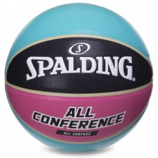 М"яч баскетбольний Spalding All Conference №7 блакитний-чорний, код: 76895Y-S52
