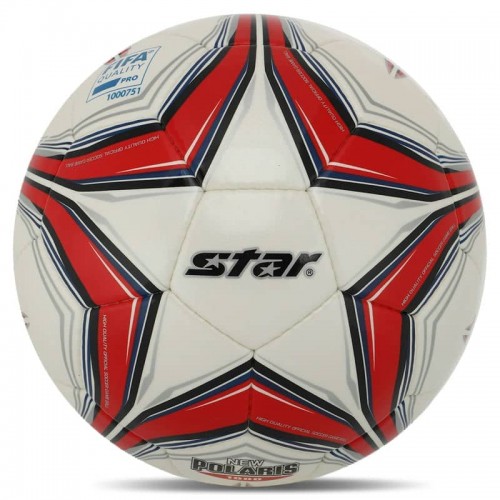 М"яч футбольний Star New Polaris 1000 FIFA №5 PU, білий-червоний, код: SB375F-S52