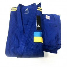 Кімоно для дзюдо Adidas Champion II з ліцензією IJF, розмір 160, синій, код: 15591-633