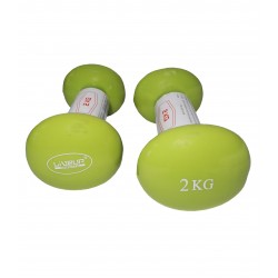 Гантелі вінілові LiveUp Vinil Dumbbell Egg Head 2x2 кг, салатовий, код: 6951376138238