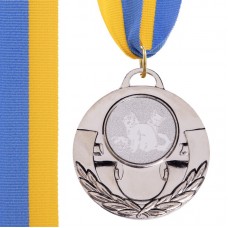 Медаль спортивна зі стрічкою PlayGame Aim Кішки срібна, код: C-4846-0061_S